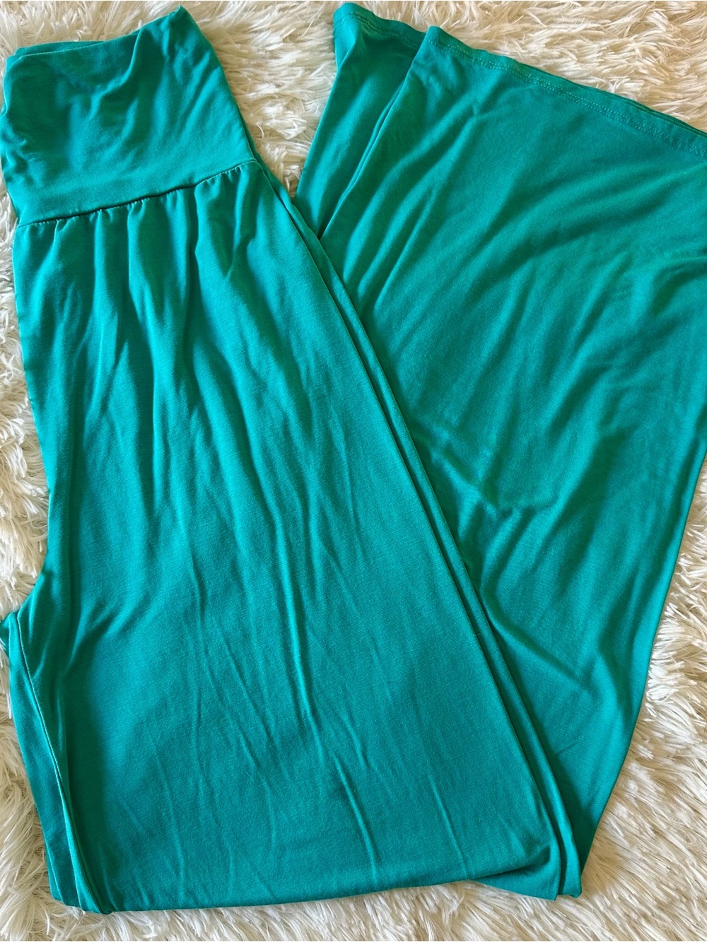 Teal/turquoise flowy stretchy palazzo pants